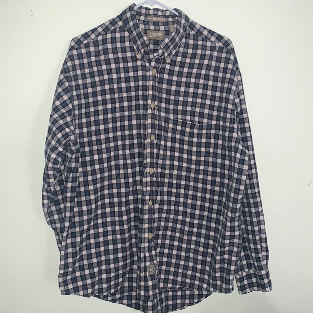 Vintage Arrow Big Shirt Blue Plaid L